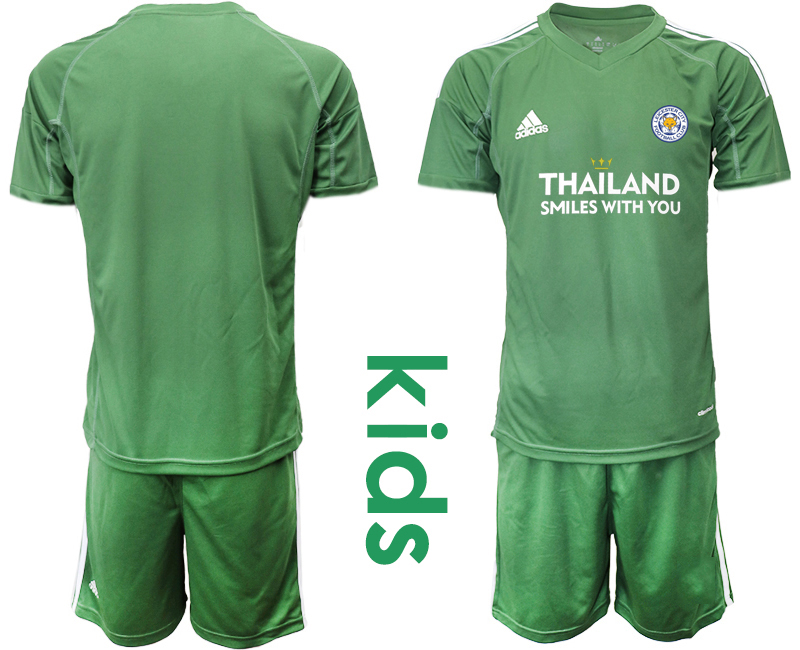 Youth 2020-2021 club Leicester City green goalkeeper blank Soccer Jerseys1->leicester city jersey->Soccer Club Jersey